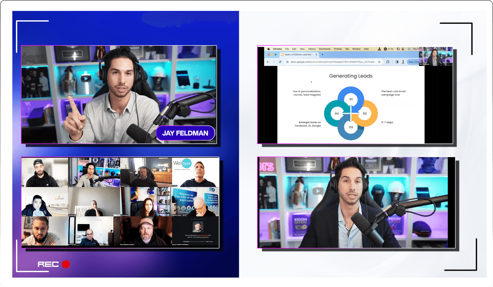 A weekly coaching call with Jay and members