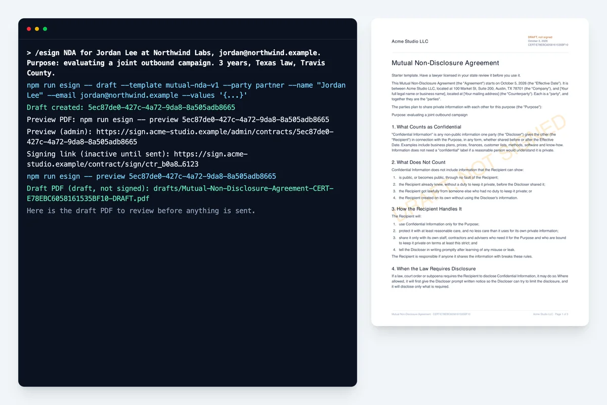 Draft preview in the terminal